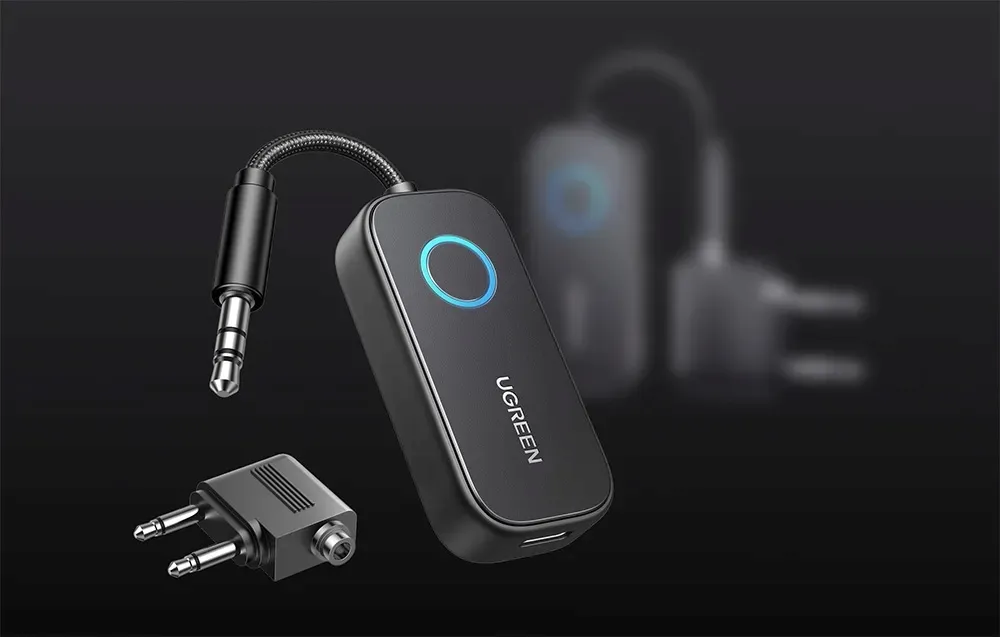 adapter-bluetooth-5-3-ugreen-cm671-tx-rx-mini-jack-3-5mm-do-samolotu