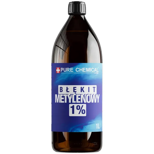 BŁĘKIT METYLENOWY 1% CZYSTY ROZTWÓR BEZ ZANIECZYSZCZEŃ SKUTECZNY 1000ml 1l