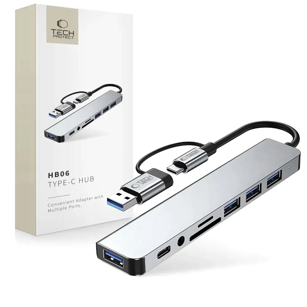 adapter-tech-protect-hb06-hub-adapter-8w1-typ-c-usb2-0-usb3-0-sd-tf