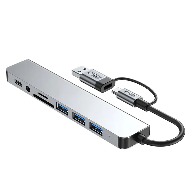 adapter-tech-protect-hb06-hub-adapter-8w1-typ-c-usb2-0-usb3-0-sd-tf-waga-z-opakowaniem-0-03-kg