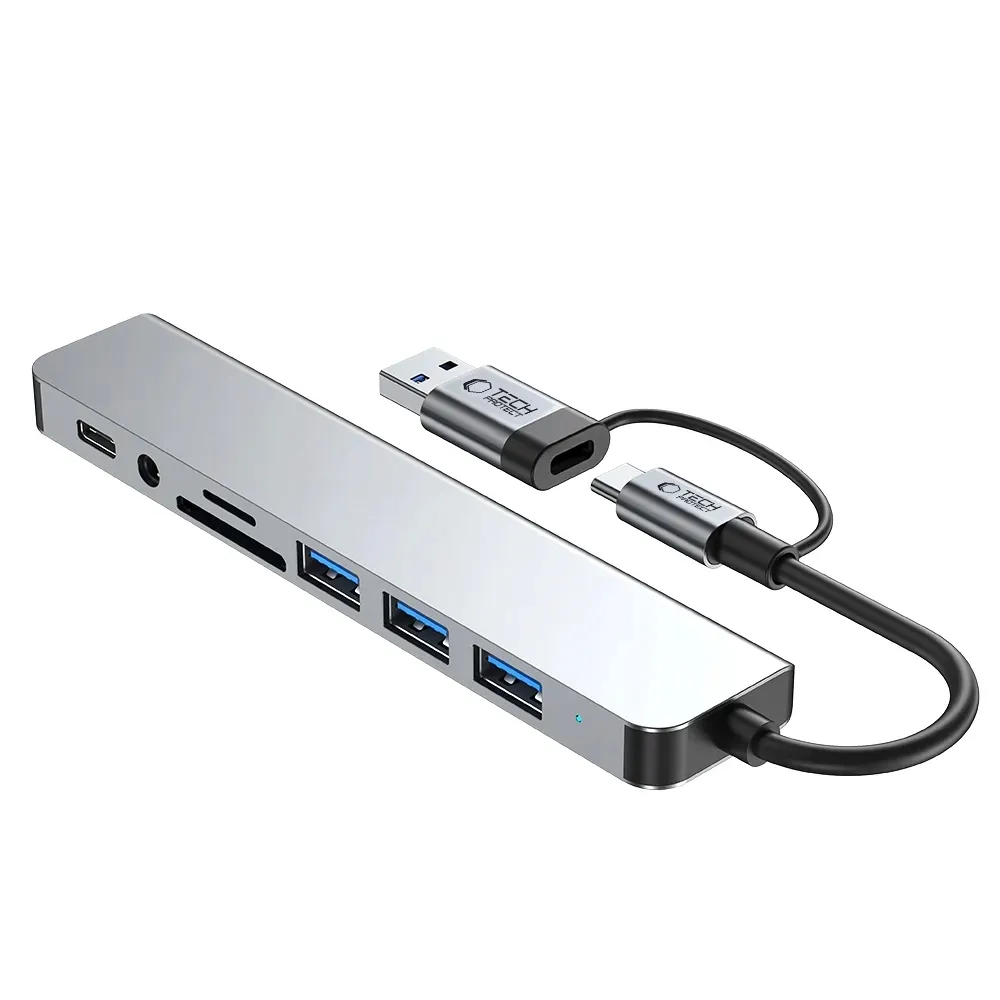 adapter-tech-protect-hb06-hub-adapter-8w1-typ-c-usb2-0-usb3-0-sd-tf
