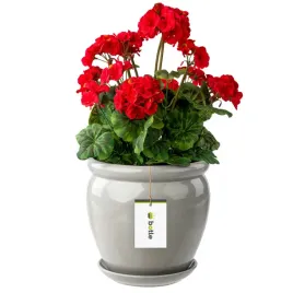 doniczka-ceramiczna-o22cm-z-podstawka-szary-polysk