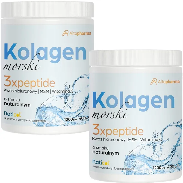 KOLAGEN Morski 3 Peptydy HA MSM Wit. C do Picia 10 000mg Włosy Stawy 800g