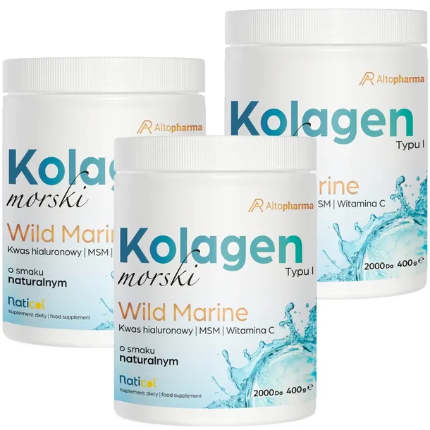 KOLAGEN Rybi Wild Marine Colagen Kwas Hialuronowy MSM Wit. C Proszek 1200g
