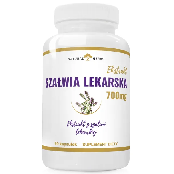 Szałwia Lekarska Ekstrakt 700mg SPOKÓJ RÓWNOWAGA TRAWIENIE STRES 90 kaps