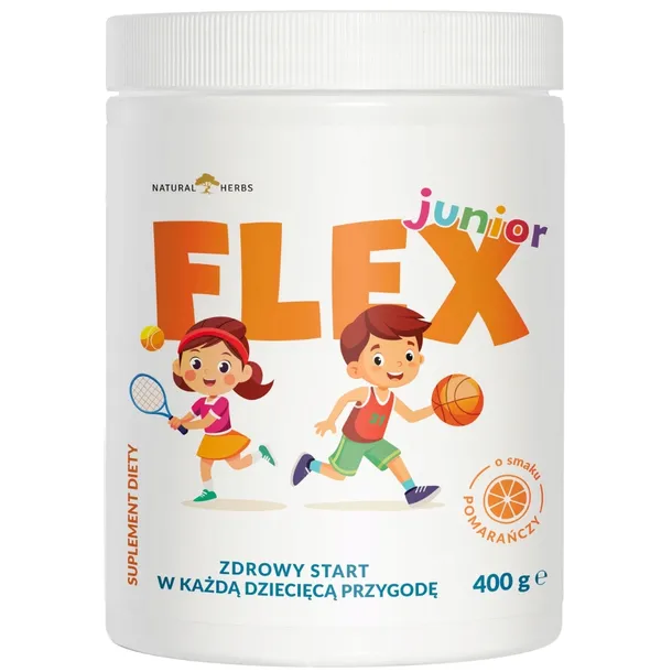 KOLAGEN FLEX JUNIOR Sport Pomarańczowy Witaminy Kości Stawy Mięśnie 400 g