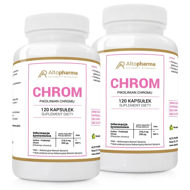 CHROM 200 µg + PREBIOTYK Odchudzanie Metabolizm Cukier Kontrola Wagi 240k