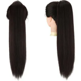 feshfen-clip-in-kucyk-60-cm-najciemniejszy-braz-proste-wlosy-syntetyczne