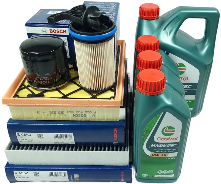 FILTRY BOSCH 7L OLEJU CASTROL 0W30 GALAXY III MONDEO V S-MAX II 2.0 ECOBLUE