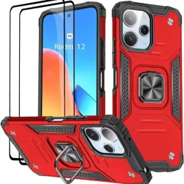 etui-kansi-do-xiaomi-redmi-12-12-5g-z-hartowanym-szklem-2-szt-czerwone