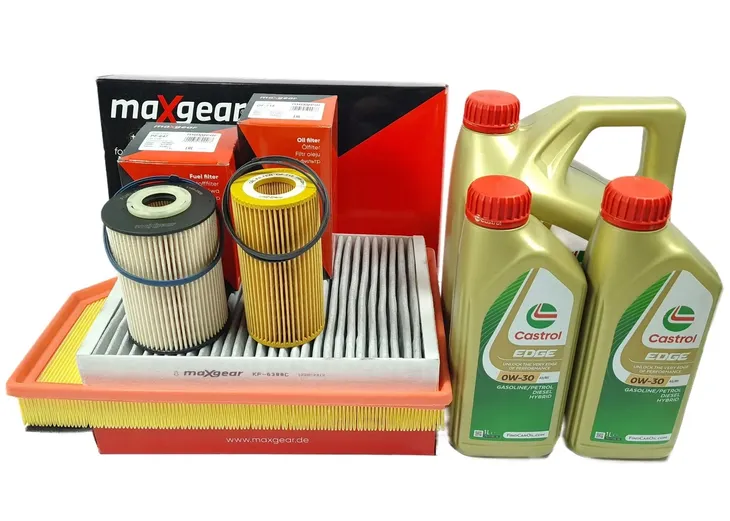 FILTRY 6L OLEJU CASTROL 0W30 V60 I V70 III S80 II XC60 I 2.0 2.4 D3 D4 D5