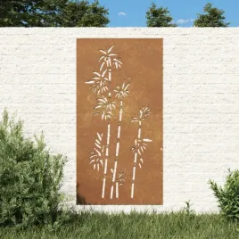 vidaxl-ogrodowa-dekoracja-scienna-105x55-cm-stal-kortenowska-bambus
