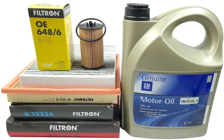 3 FILTRY FILTRON 5L OLEJU GM 5W30 OPEL ASTRA J 1.4 16V