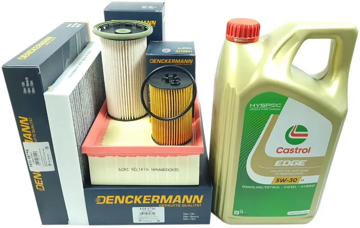 4 FILTRY 5L OLEJU CASTROL 5W30 A3 8V GOLF VII PASSAT B8 1.6 TDI 2.0 TDI