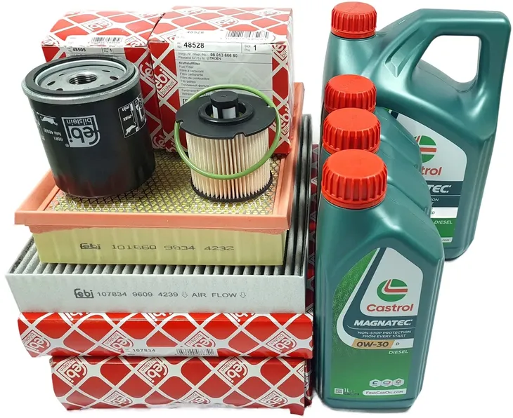 FILTRY FEBI 7L OLEJU CASTROL 0W30 GALAXY III MONDEO V S-MAX II 2.0 TDCi