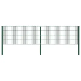 vidaxl-panel-ogrodzeniowy-ze-slupkami-zelazny-34-x-08-m-zielony