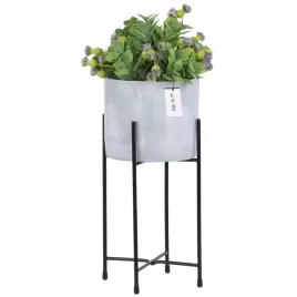 doniczka-stojak-wysoka-33cm-szary-beton-ceramika