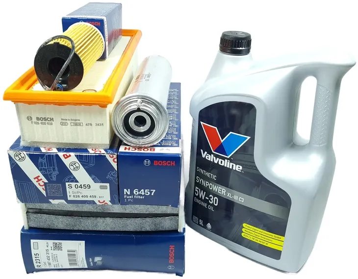 4 FILTRY 5L OLEJU VALVOLINE 5W30 BOSCH BMW 5 F10 F11 518d 520d B47