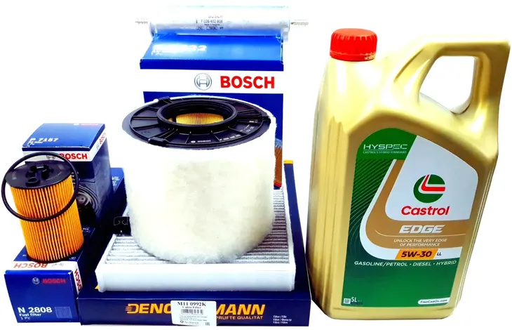 FILTRY BOSCH 5L OLEJU CASTROL 5W30 AUDI A4 B9 A5 F5 Q5 FY 2.0 TDI 2015-2019