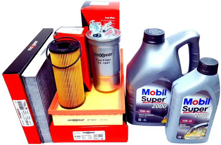 4 FILTRY 5L OL. 10W40 MOBIL A3 8L OCTAVIA I BORA GOLF IV NEW BEETLE 1.9 TDI