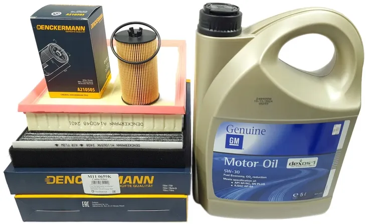 3 FILTRY 5L OLEJU GENERAL MOTORS 5W30 OPEL ZAFIRA B 1.8