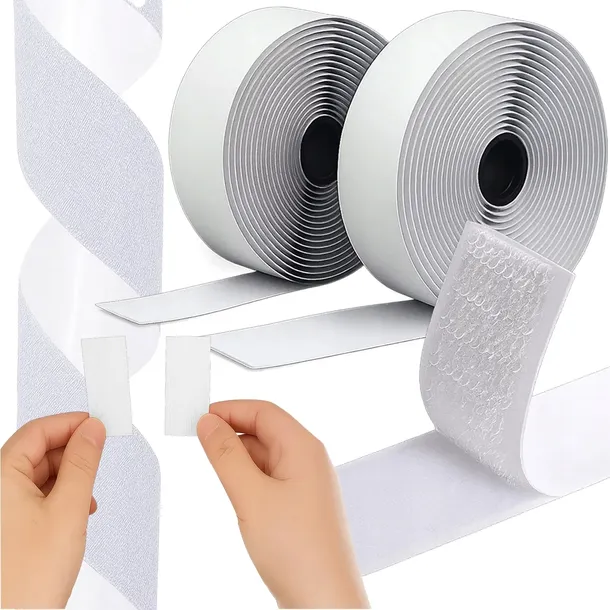 Taśma rzep samoprzylepna 2,0 cm x 10 m biały nylon poliester
