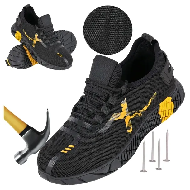 Buty robocze męskie Siatkowe Sportowe Oddychające z Noskiem Antyprzebiciowe
