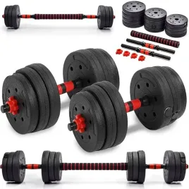 hantle-bitumiczne-regulowane-2-x-10-kg-sztanga-ciezarki-hantelki-zestaw