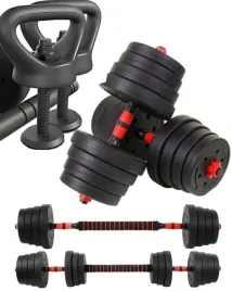 hantle-bitumiczne-regulowane-2x20kg-sztanga-zestaw-40kg-kettlebell