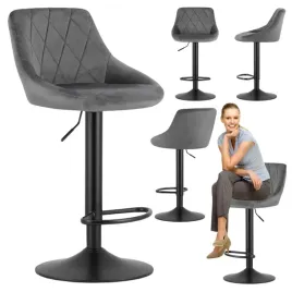 hoker-stolek-barowy-obrotowy-regulacja-wysokosci-podnozek-welur-szary