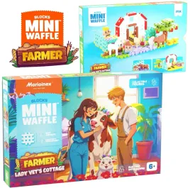 marioinex-klocki-waffle-mini-farmer-domek-pani-weterynarz-100-elementow