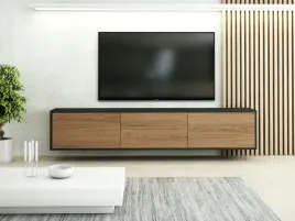 szafka-pod-telewizor-komoda-rtv-180-czarny-mat-dab-casella-brazowy-egger