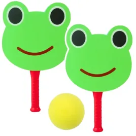 paletki-paletki-do-gry-odbijania-miekkie-piankowe-zabka-zielona-lean-toys