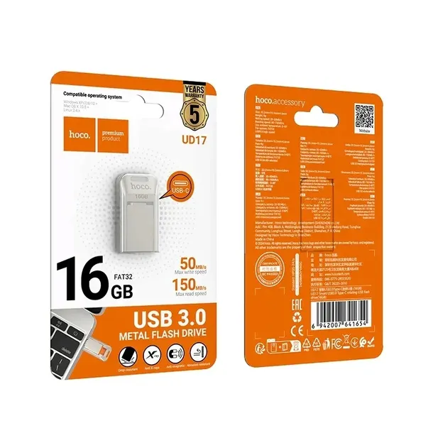 2-x-hoco-pendrive-usb-a-usb-c-ud17-16gb-usb3-0-kolor-srebrny