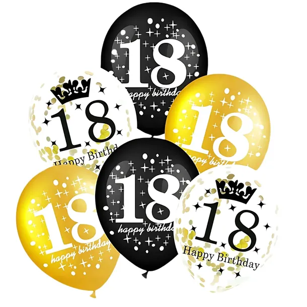 BALONY NA 18 URODZINY OSIEMNASTKA ZESTAW DEKORACJA ZESTAW 30CM LATEKSOWE