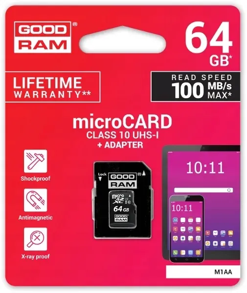 2-x-goodram-micro-sd-64gb-c10-uhs-ad-100mb-s-stan-nowy-dolaczony-adapter-tak