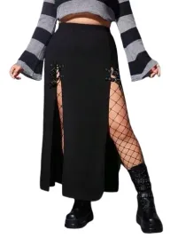 romwe-plus-size-damska-czarna-spodnica-klasyczna-prosta-52-1ej
