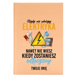 kalendarz-a5-2026-brzoskwiniowy-prezent-dla-elektryka-nie-wkurzaj-elektryka