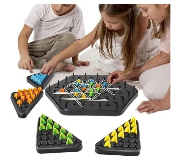 triangle-chess-board-game-interactive-pegboard-game-desktop-board-games