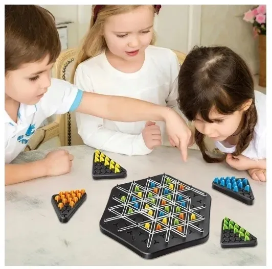 triangle-chess-board-game-interactive-pegboard-game-desktop-board-games