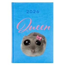 kalendarz-ksiazkowy-a5-2026-blekitny-na-prezent-queen-zabawne-modne-wzory