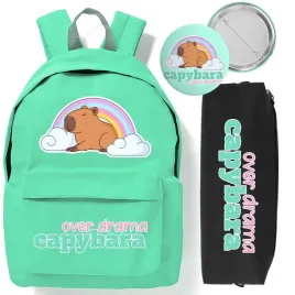 zestaw-plecak-mietowy-piornik-przypinka-kapibara-mlodziezowy-do-szkoly