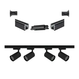 oswietlenie-na-zarowki-led-gu10-4-reflektory-czarne-szyny-2x1m-lacznik-3f