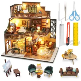 diy-domek-dla-lalek-drewniany-model-3d-led-pietrowy-pawilon-retro-prezent