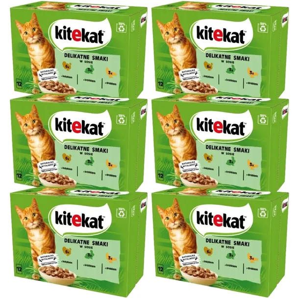 Kitekat indyk królik drób w sosie 72x 85g