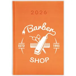 kalendarz-ksiazkowy-2026-barber-shop-pomaranczowy-planer-na-prezent-wzory
