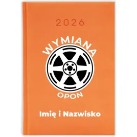 kalendarz-ksiazkowy-2026-wymiana-opon-imie-pomaranczowy-na-prezent-wzory
