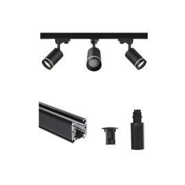 komplet-led-3-reflektory-gu10-czarna-szyna-1m-trojfazowy-system-oswietlenia