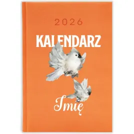 kalendarz-ksiazkowy-2026-ptaki-imie-pomaranczowy-na-prezent-mix-wzoryorow