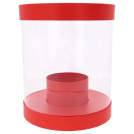 czerwony-przezroczysty-flower-box-pudelko-na-kwiaty-z-pokrywka-22-cm
